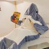 Cute Shark Blanket Plaid Sleeping Bag Cartoon Women Pajamas Nightrobe Shark Blanket Gown Adult Homewear Nightgown Comfy Bathrobe