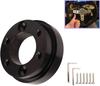 Gugxiom Steering Wheel Adapter 70mm PCD Steering Wheel Adapter Quick Release Steering Wheel Plate Adapter Steering Boss Steering Wheel (Black-1)