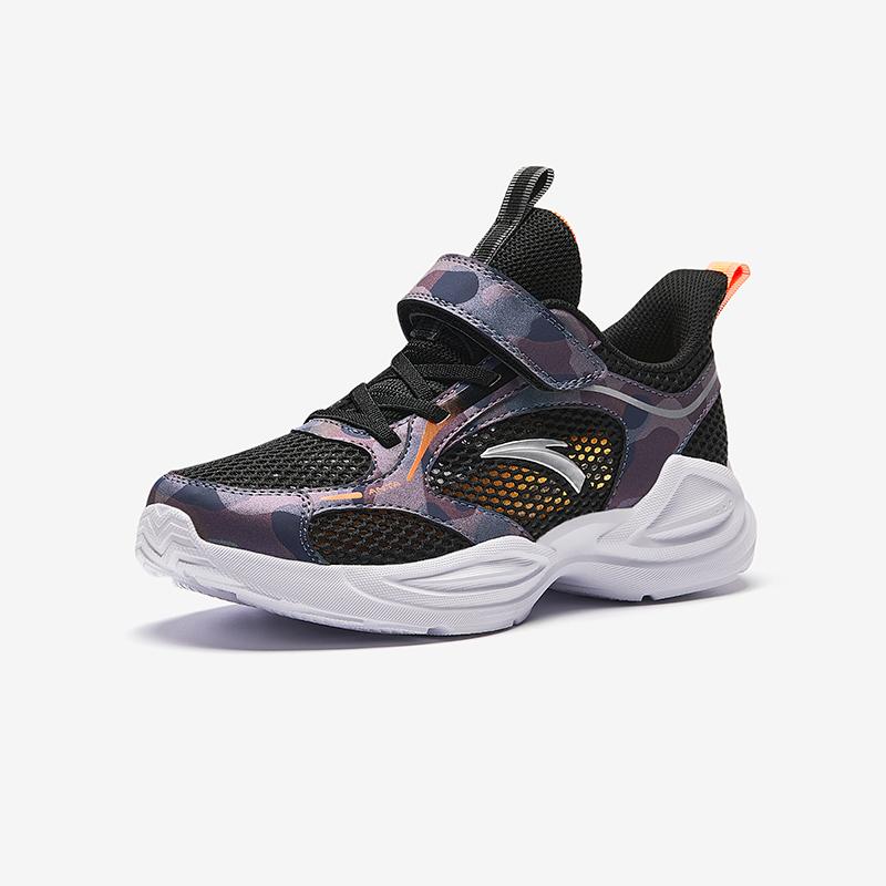 Anta Kids Mesh Lightweight Trendy Versatile Comfortable Sports Casual Breathable Low-Top Running Shoes Kids Sneaker Black Purple A312425520-5