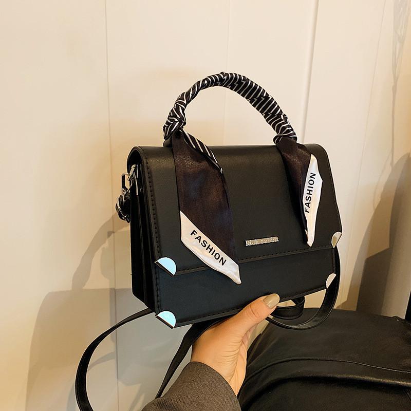 Шикарная Модная Женская Сумка Кроссбоди Стильная Повседневная Наплечная Сумка с Дизайном Шарфа чёрный