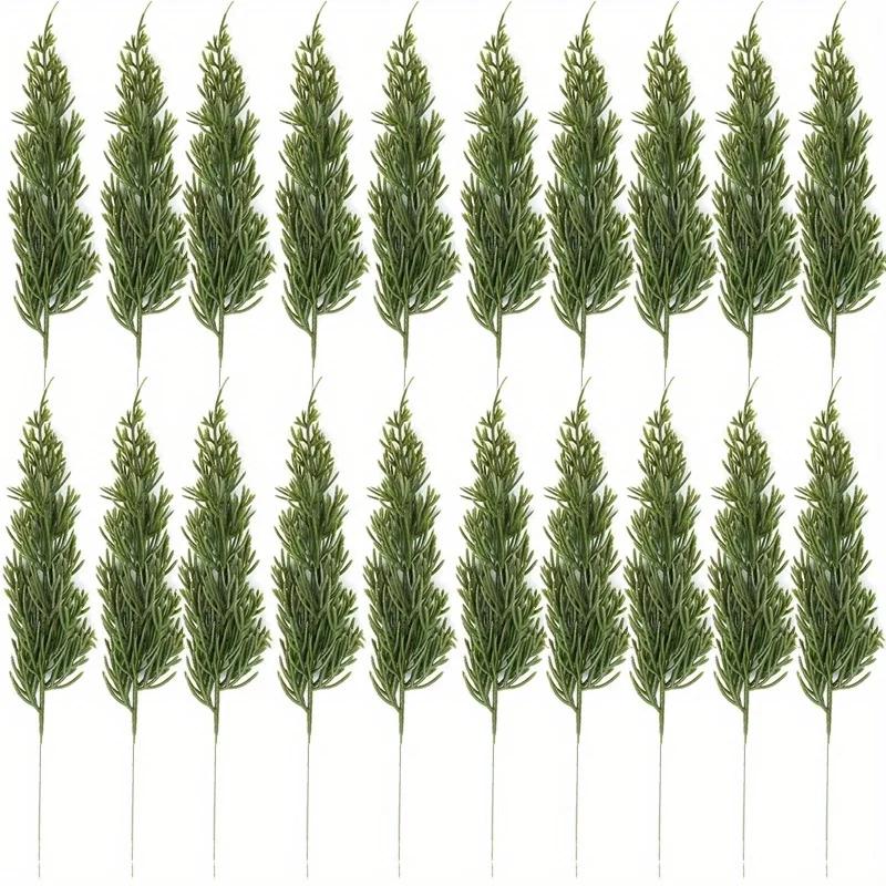 

10 шт. рождественских веток сосны Норфолк с красными ягодными стеблями - 10,23 дюйма искусственная зелень стебли веточки сосны Норфолк украшение