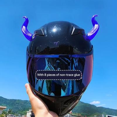 2 Pcs Plastic Helmet Decoration Devil Horns Universal Motorbike Bike Helmet Ears