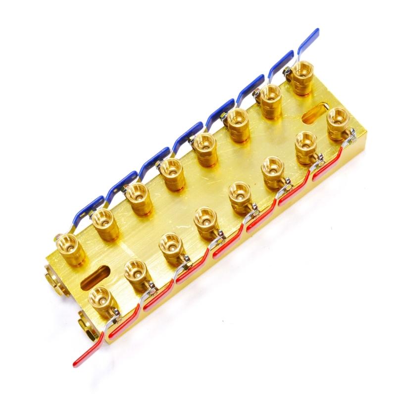Multiports Water Manifold Aluminum Water Flows Controller 4/5/6/8In 4/5/6/8Out Handle For Injection Molding Equipment
