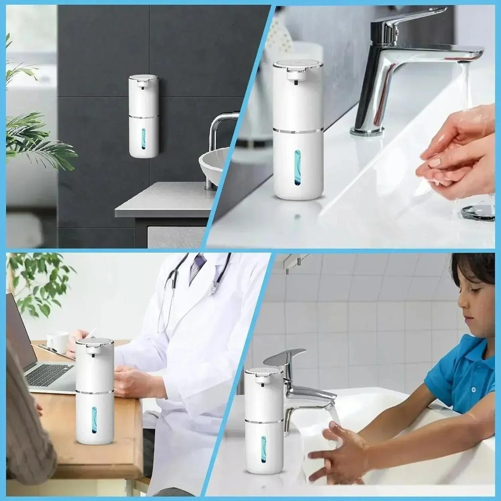 4Levels Automatic Soap Dispenser Touchless Foaming Soap Dispenser 350ML USB Rechargeable Electric Adjustable Foam Soap Dispenser