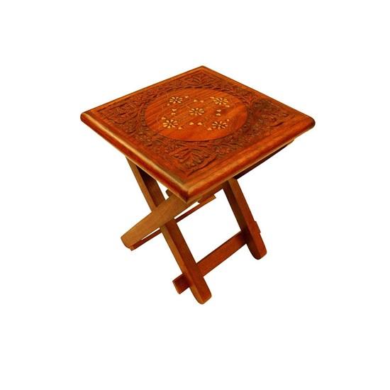 Wooden Folding Stool Square Living Room Center Table Wooden Folding Coffee Tea Table
