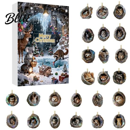 Christmas Stocking Stuffers Animal Tree Day Countdown Calendar 24 2026 Advent Box with Acrylic Decorative