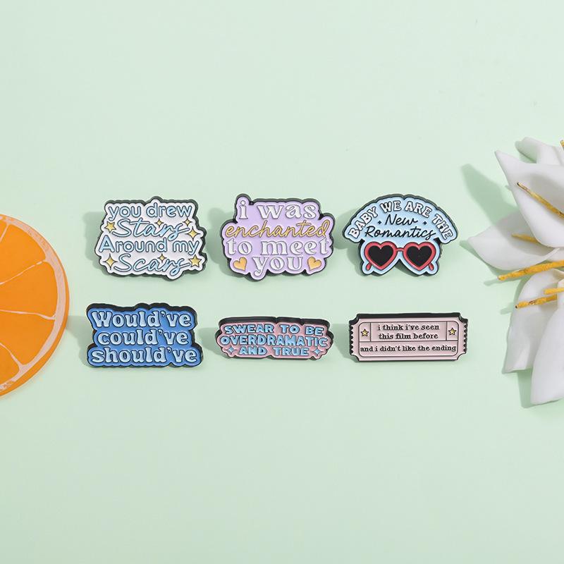 Taylor Swift Creative Brooches: Colorful Metal Badges with Unique English Sentences