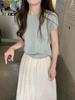 Korean Style Twist Hollow Knitted Short Sleeve Women's Spring/Summer 2025 Top