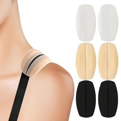 6PCS Anti-slip Silicone Bra Strap Pads - Invisible, Comfortable, and Anti-slip Shoulder Pads Suitable for Solid Color Bras