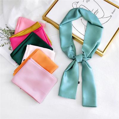 New Solid Color Scarf For Women In Spring And Autumn Versatile Ribbon Wrist Strap Headband Fashionable Decoration Student Neck Protection Small Scarf
