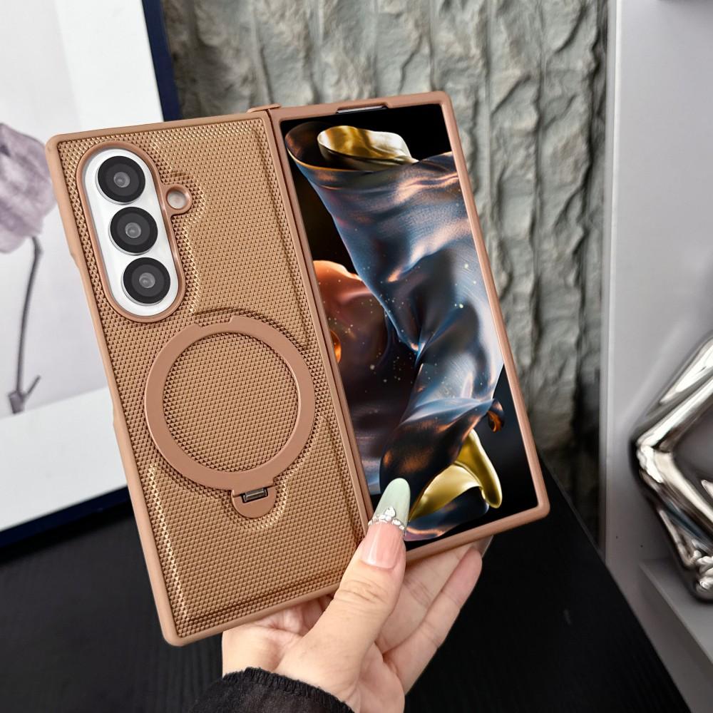 With Holder Phone Case For Samsung Galaxy Z Fold 7 5G Magnetic PC Hard Shell Protective Color Collision Shockproof Back Cover