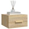 Wall Mounted Nightstands Set of 2 Sonoma Oak Finish 35 x 35 x 20 cm