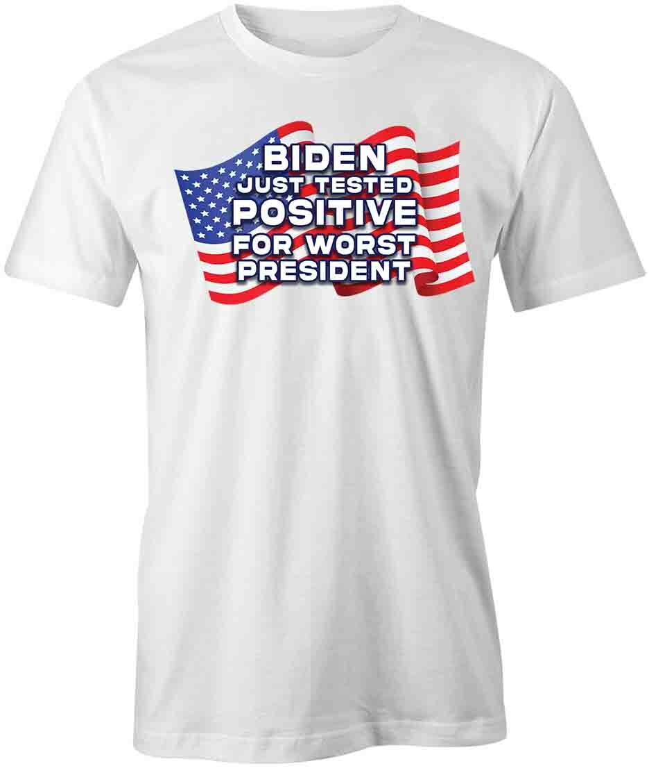 BIDEN TESTED POSITIVE TShirt Tee Short-Sleeved Cotton CLOTHING S1WCA490 XXXXL