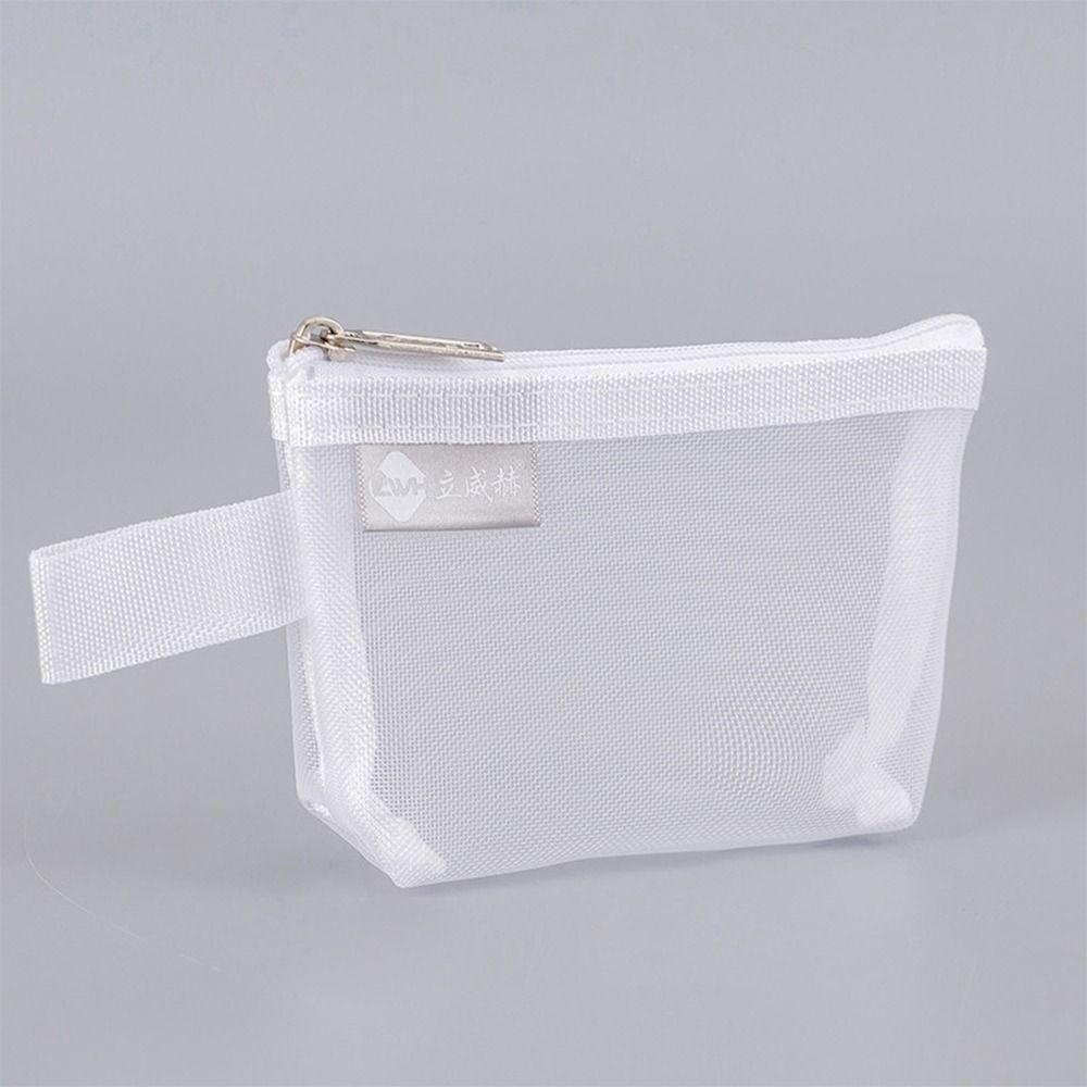 

Line Lipstick Stationery Bag Earphone Coin Purse Sundries Organizer Mesh Card Bag Key Storage Bag 01