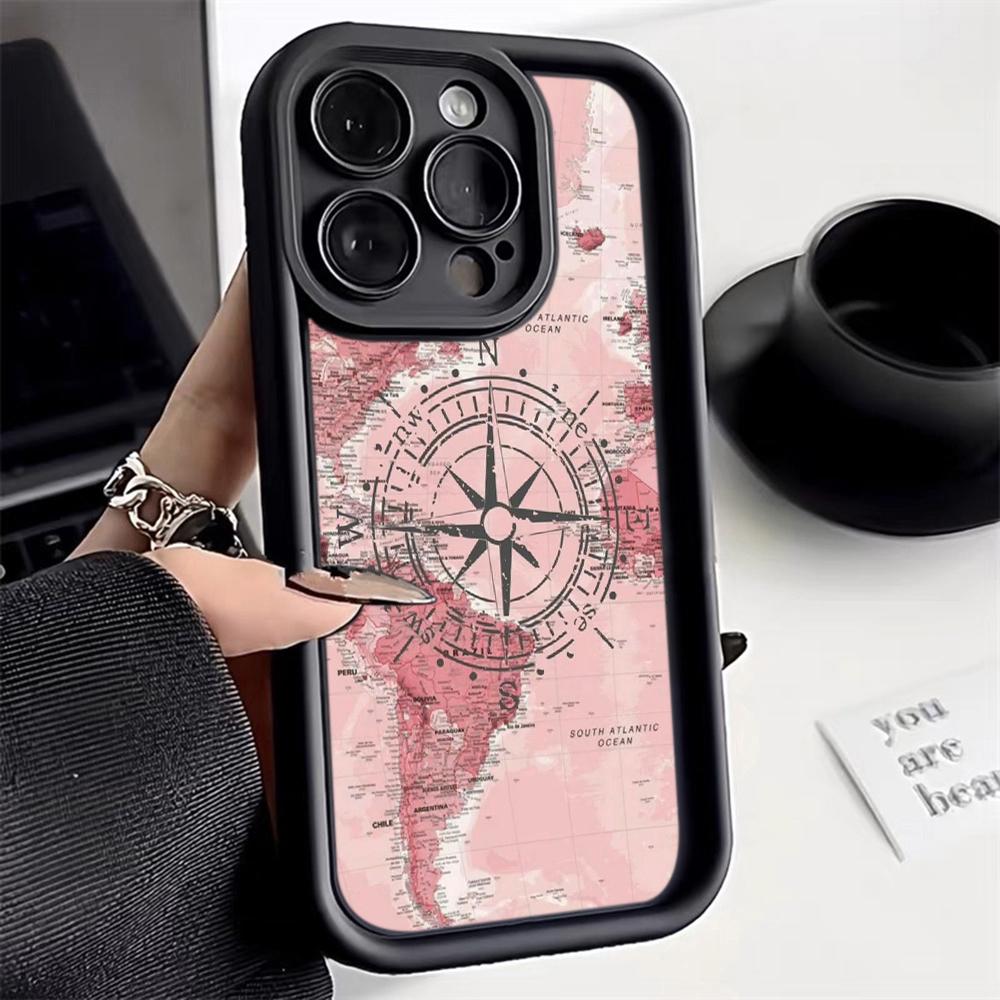 LZ24 Map airplane trajectory art Silicone Phone Case for Infinix Smart9 Hot 40i Tecno Camon20 Moto G22 G30 OnePlus Google Pixel9 Shockproof Back Cover