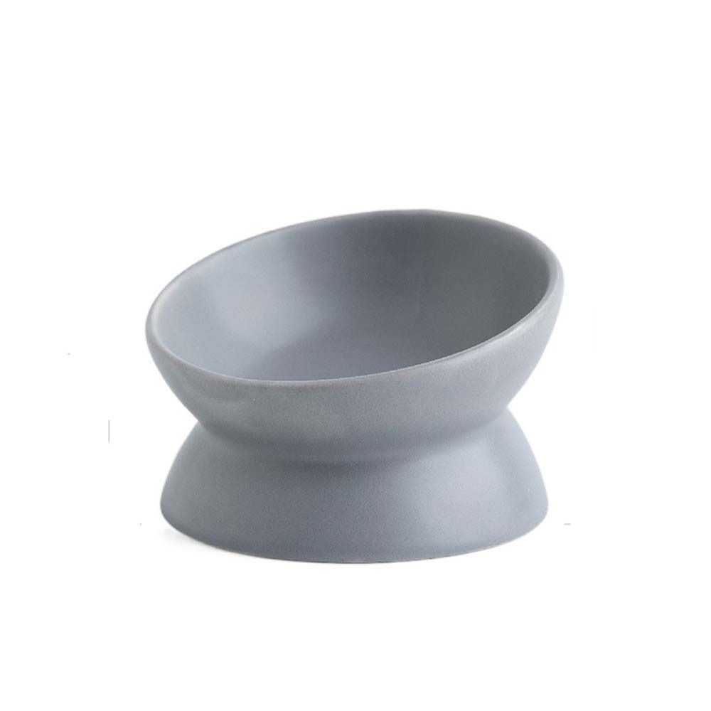

Cat Tilted Elevated Puppy Kitten Water Feeder Container Pet Supplies Cat Food Bowl Pet Feeder Bowl серый