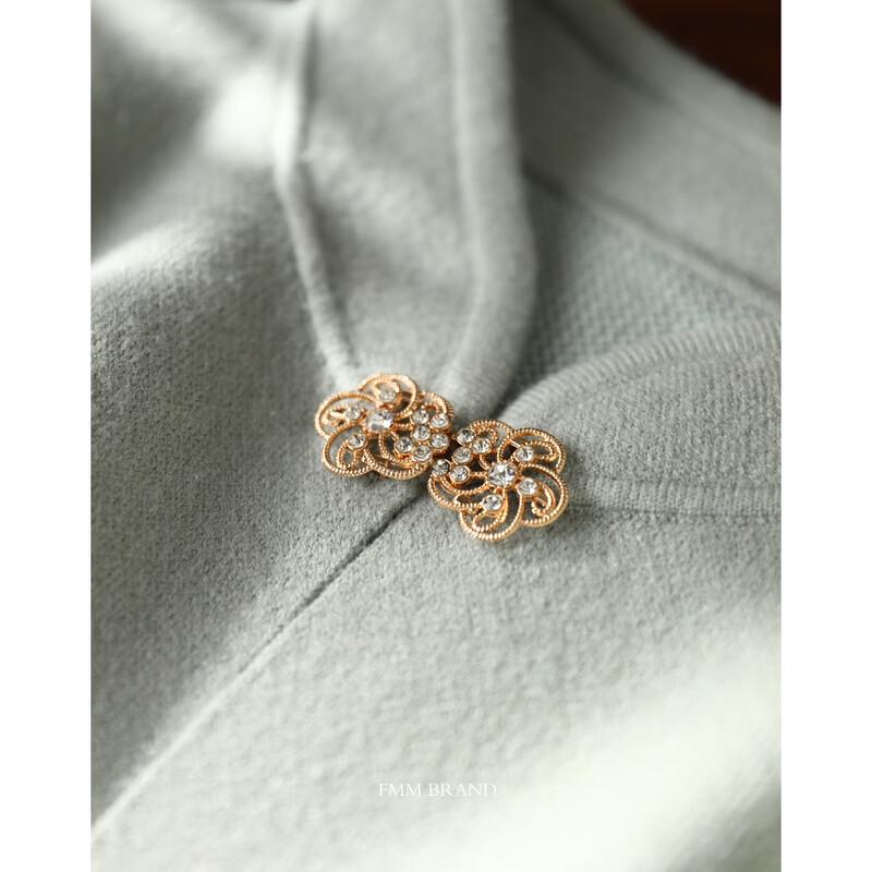 Elegant Rhinestone Embellished Knit Cardigan for Mature Women