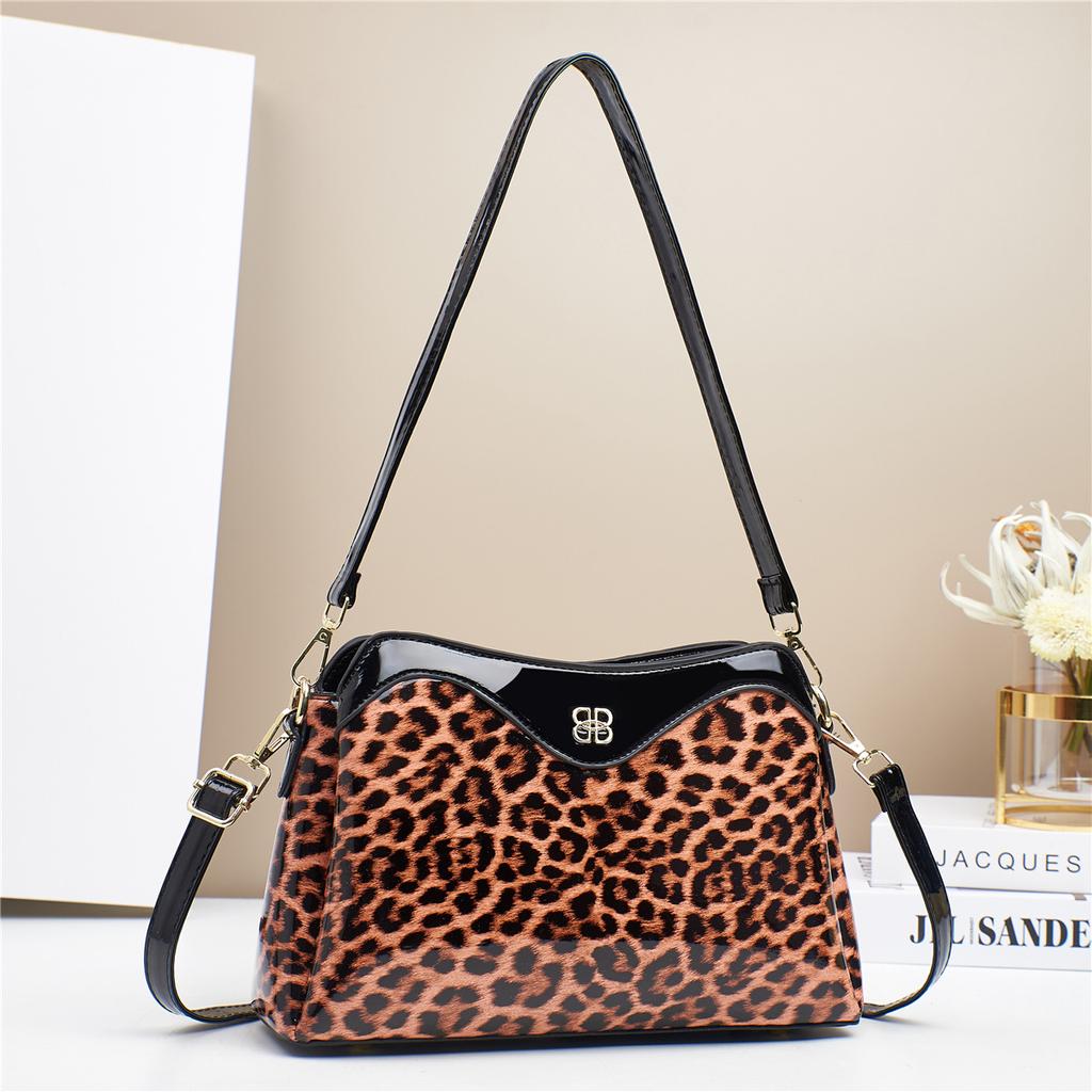 WTEMPO Leopard Printed Underarm Bags Women's Singer Shoulder Bags Versatile Multi-layer Crossbody Bags