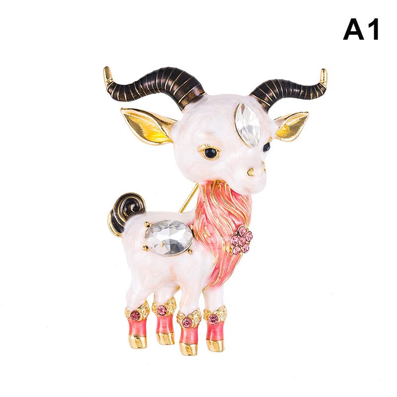 Elegant Sheep Goat Shaped Brooch Rhinestone Pearls Lapel Pin Animal Brooch Perfect For Daily Wear Party Dresses