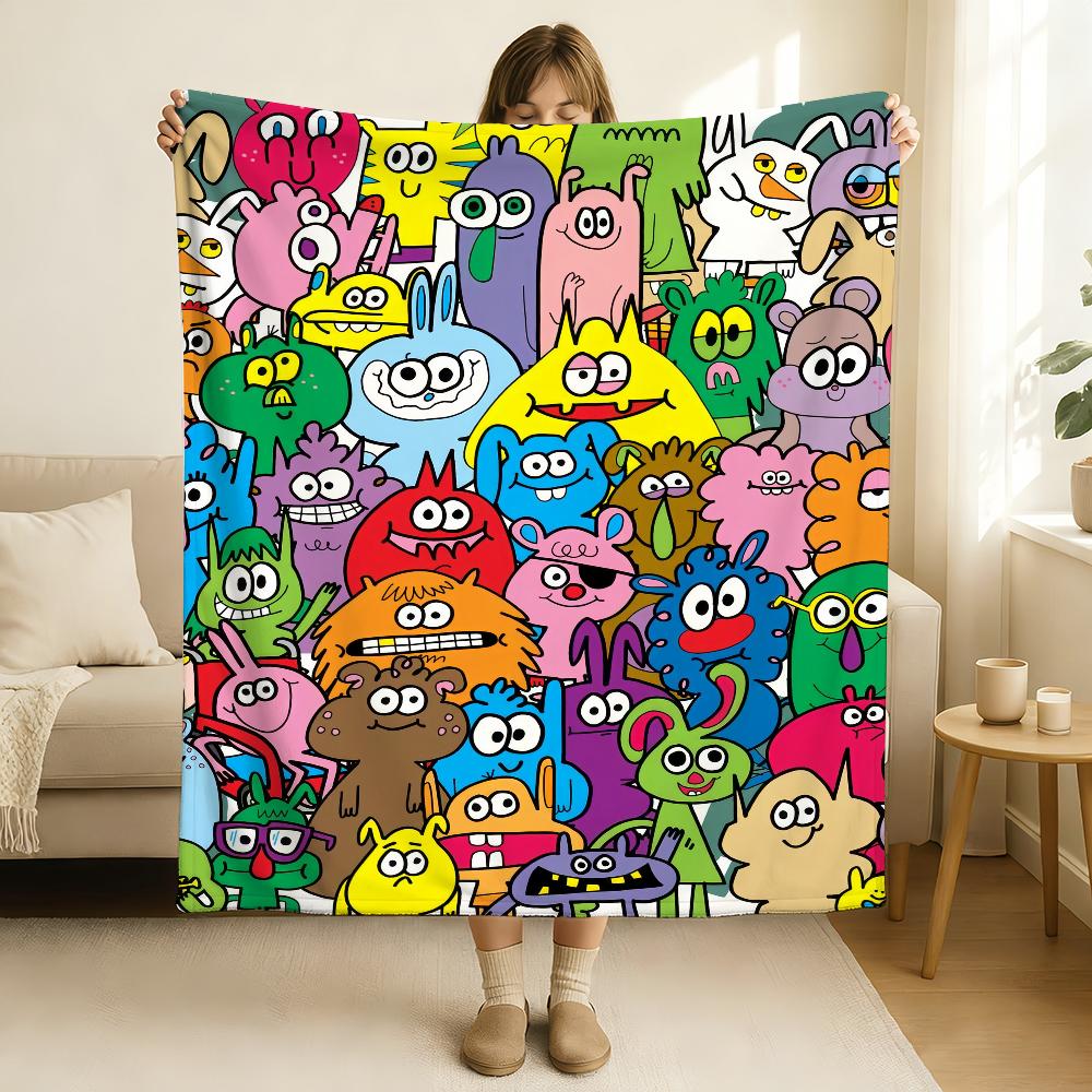 Artist J Jon B Burgerman Blanket Soft and Skin Friendly For Couch Bed Napping Bedspread All Seasons Comforter 75x90cm