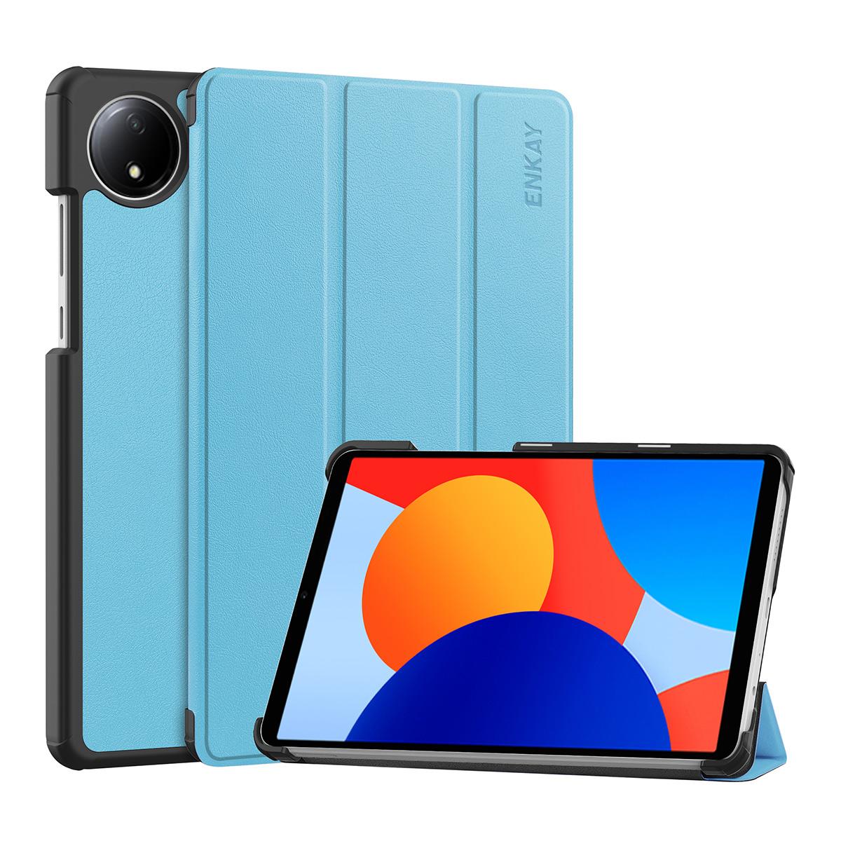 

For Xiaomi Redmi Pad SE 4G 8.7 inch Trifold Stand Cover ENKAY HAT PRINCE PU Leather+PC Tablet Case with Auto Wake/Sleep E