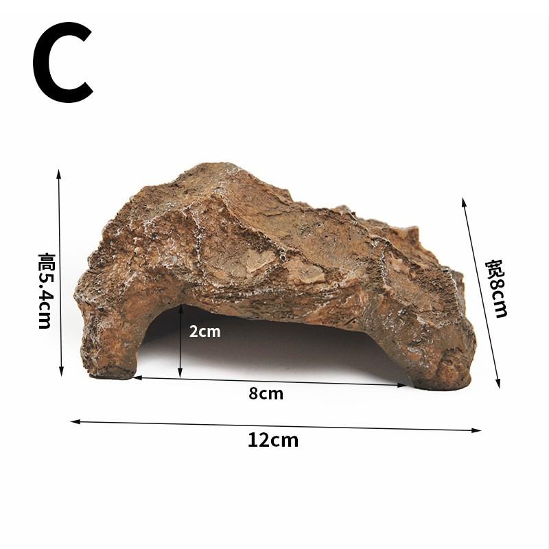 Resin Reptile Hide Shelter Geckos Crested Frogs Turtles Aquarium Decor Cave Basking Platform