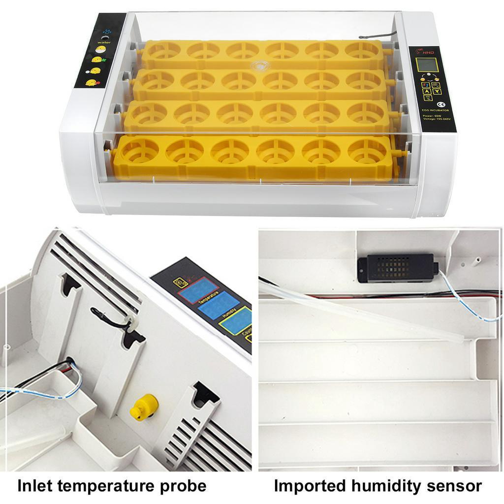 60W 24 Egg Newest Farm Incubator Automatic Chicken Egg Incubator Hatchery Poultry Brooder Equipment