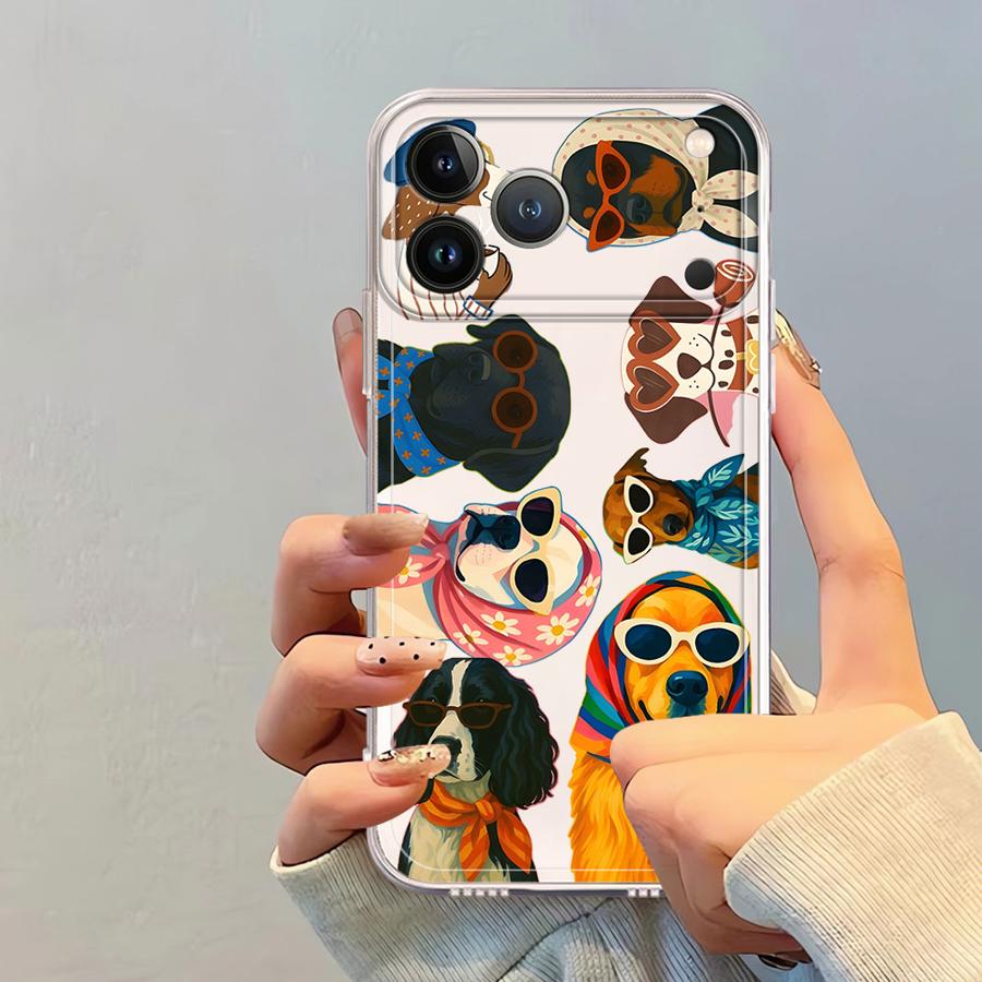 Cartoon Dog Soft Phone Cover Case for iPhone 17 Pro Max XS Max 14 Plus 13 Pro 7 8 Air 16 11 XR 12 Mini 15