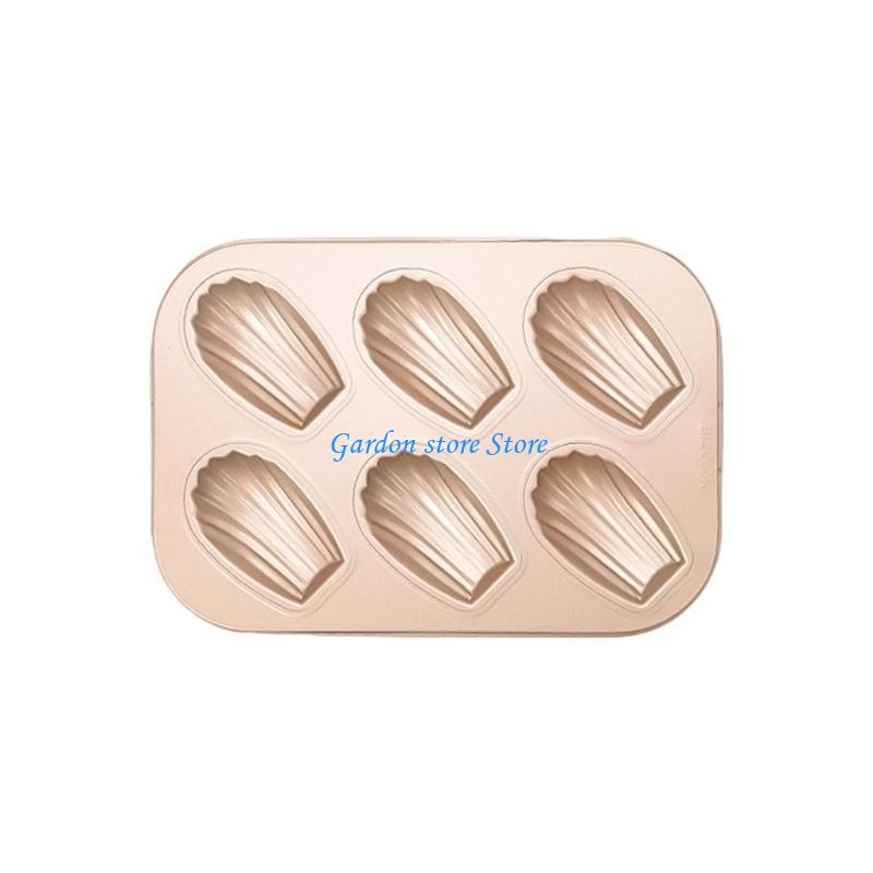 B0KB Carbon Steel Nonstick 6/12 Cavity Shell Cake Baking Pan For Homes Kitchen Use