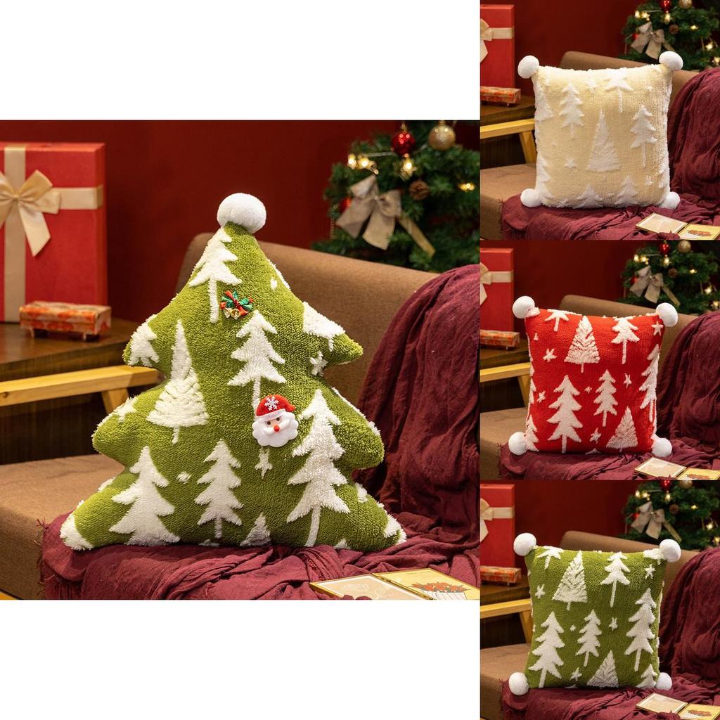 Pattern Christmas Tree Plush Pillows Cushions For Sofas And Decoration Room
