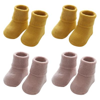 Mom's Care Basic Color Silné novorozenecké ponožky 4 páry, korejské kojenecké výrobky
