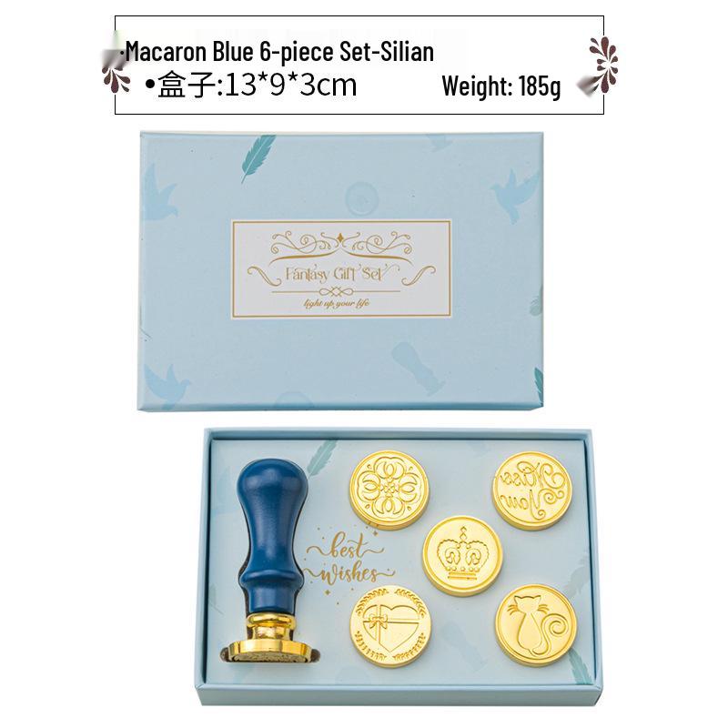 Creative Retro Wax Sealing Stamp Set - Includes Stamp, Wax Granules, and Fire Paint for Envelopes & Gifts.