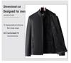 Men's Mid-Aged PU Leather Stand-Up Collar Jacket for Spring & Autumn