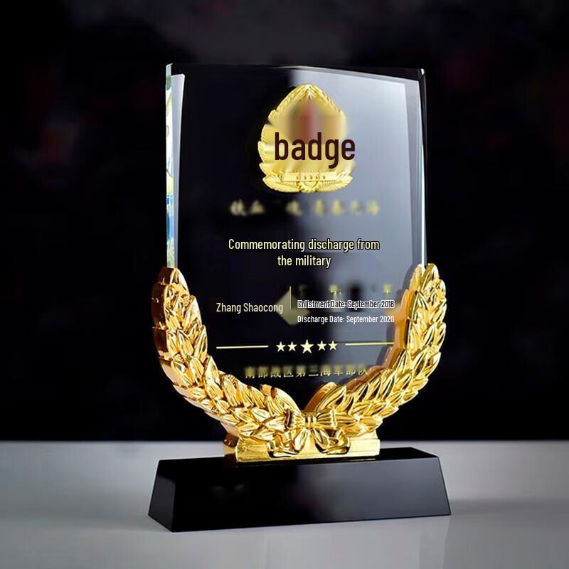 Custom Engraved Crystal Retirement Trophy