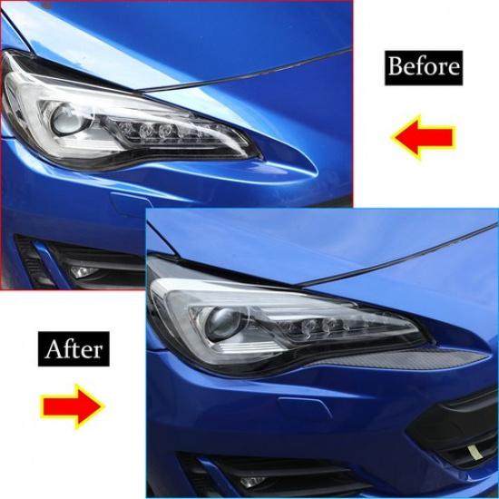 Real Carbon Fiber Headlight Eyebrow Cover Trim For Toyota 86/Subaru BRZ