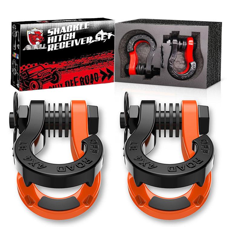 Split trailer shackles 2Pcs Trailer U-hook 8Ton 3/4" D Shackles Set for Vehicle Recovery 4WD Offroad Parts Towing Hook
