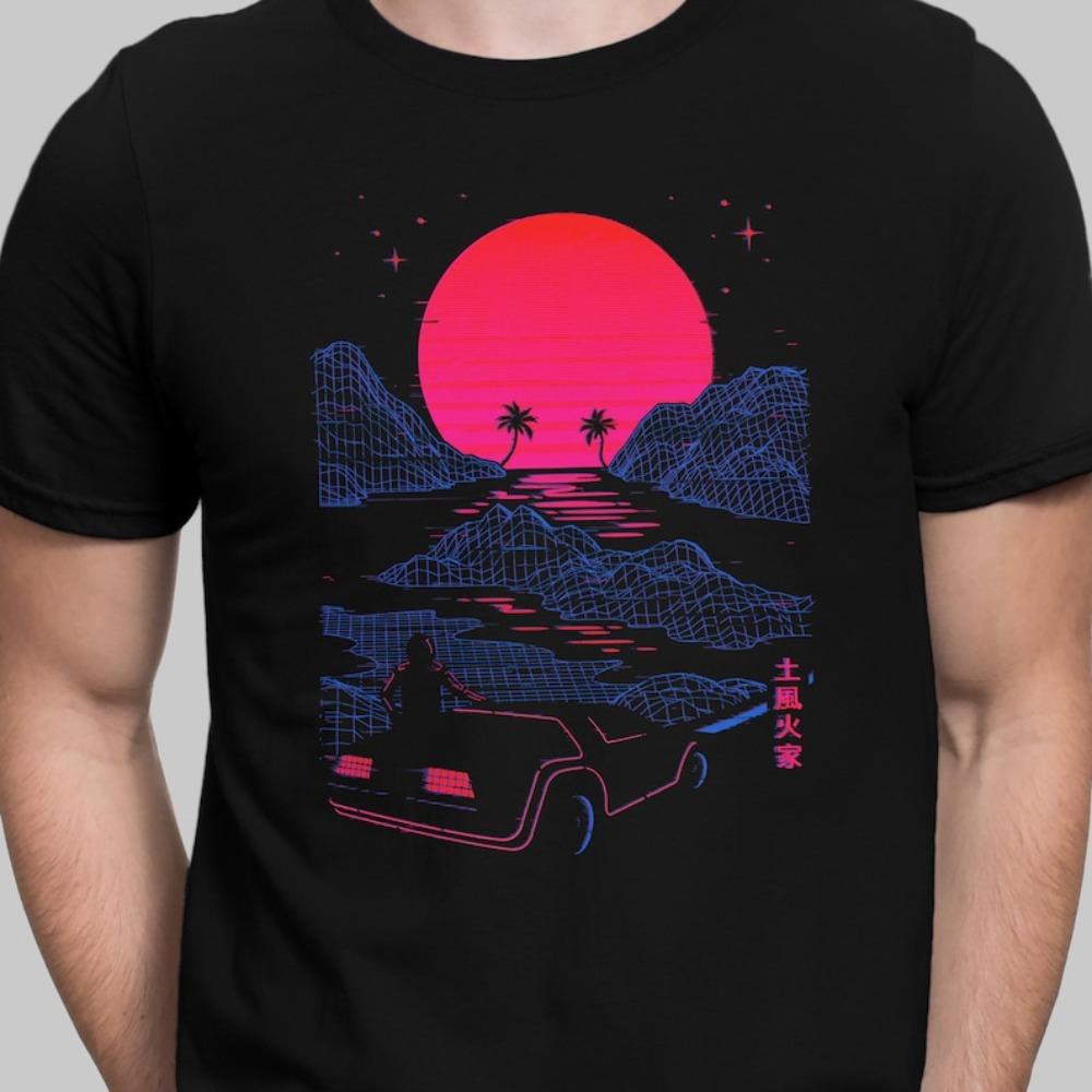 Retro Eighties Vaporwave Tee 80s Midnight Drive Unisex Tshirt Vintage Aesthetic Men Women Universal Fashion Crewneck Tshirt