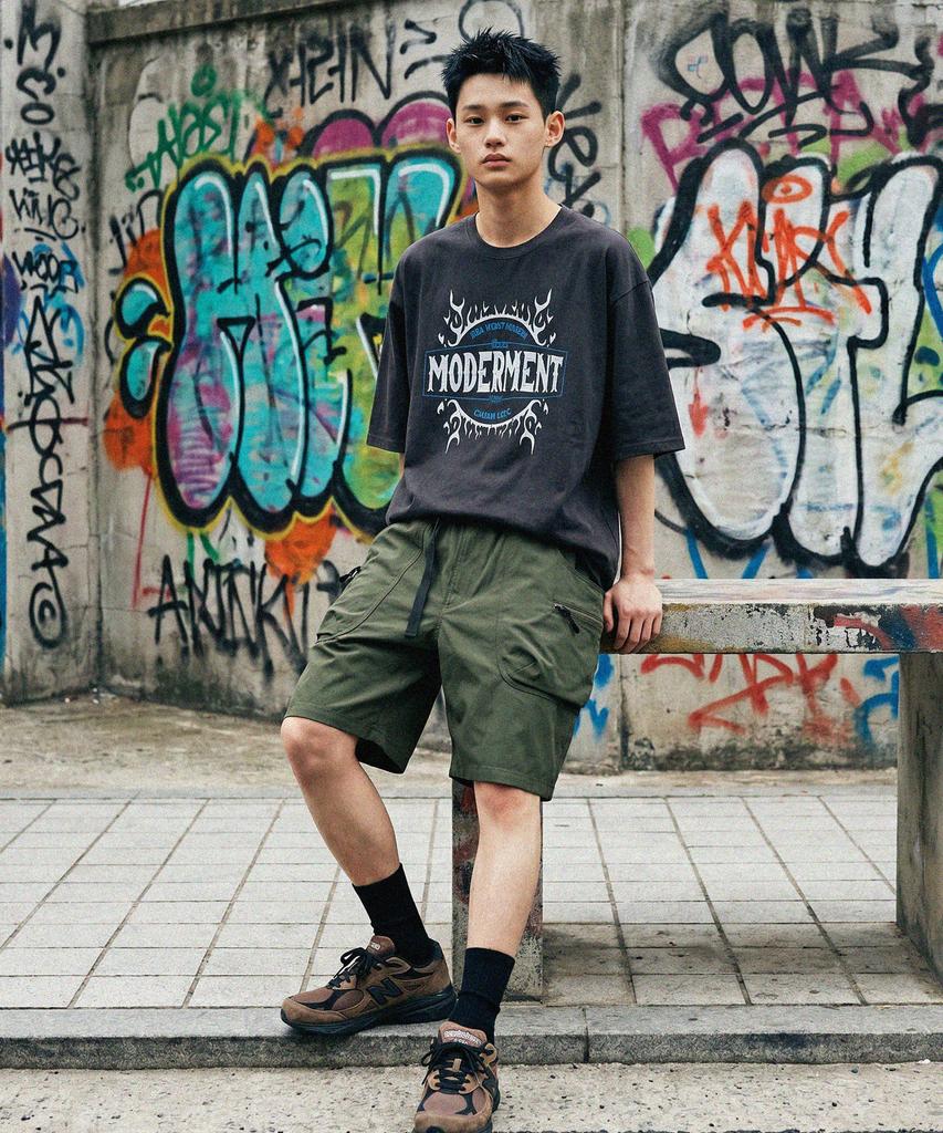 MODERMENT Real Overfit Blaze Short Sleeve T-Shirt [Black]