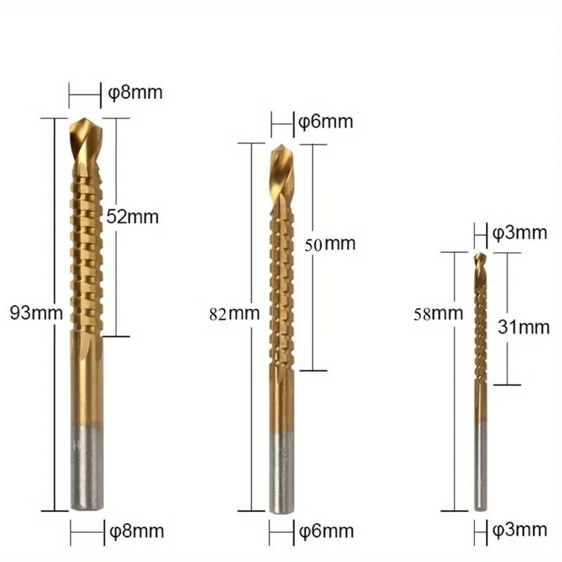 6Pcs Step Drill Bits Saw Drill Set HSS Titanium Milling Cutter for Woodworking Metal Core Hole Opener 4-12 4-20 4-32mm 3 6 8mm