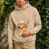 Men's Hooded Sweatshirt Loose Fit Long Sleeve with Large Front Pocket and Pet Pocket