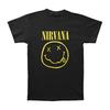 Men's Nirvana Smile Face Logo Slim Fit T-shirt Large Black