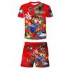 2025 MINISO Children's Clothing Sets Cosplay Super Mario T-shirts Shorts 2 Pcs Suits Kids Boys Girls Tops Tee Mario Bros T-shirt Pants Suit