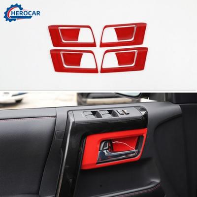 4X Red Interior Door Handle Bowl Frame Cover Trim For 4Runner 2010+Accessories