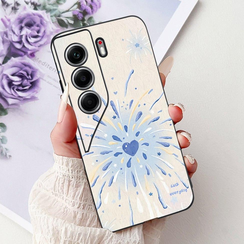 For Tecno Camon 40 Case CM5 Silicone Cute Cat Fashion Flowers Funny Painted Back Cover For Techno Camon 40 Phone Case Bumper