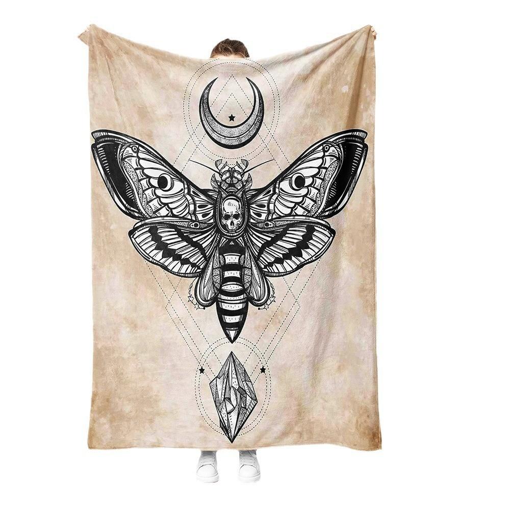 Attractive Butterfly digitalprinted polyester Bedroom velvet flannel soft sofa cover blanket Fleece soft sofa cover blankets