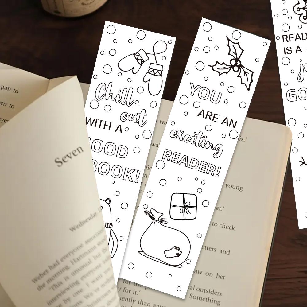 32pcs, Coloring Bookmarks, Back to School Season, Christmas, Halloween, Teacher's Day, suitable for readers and birthday gifts.