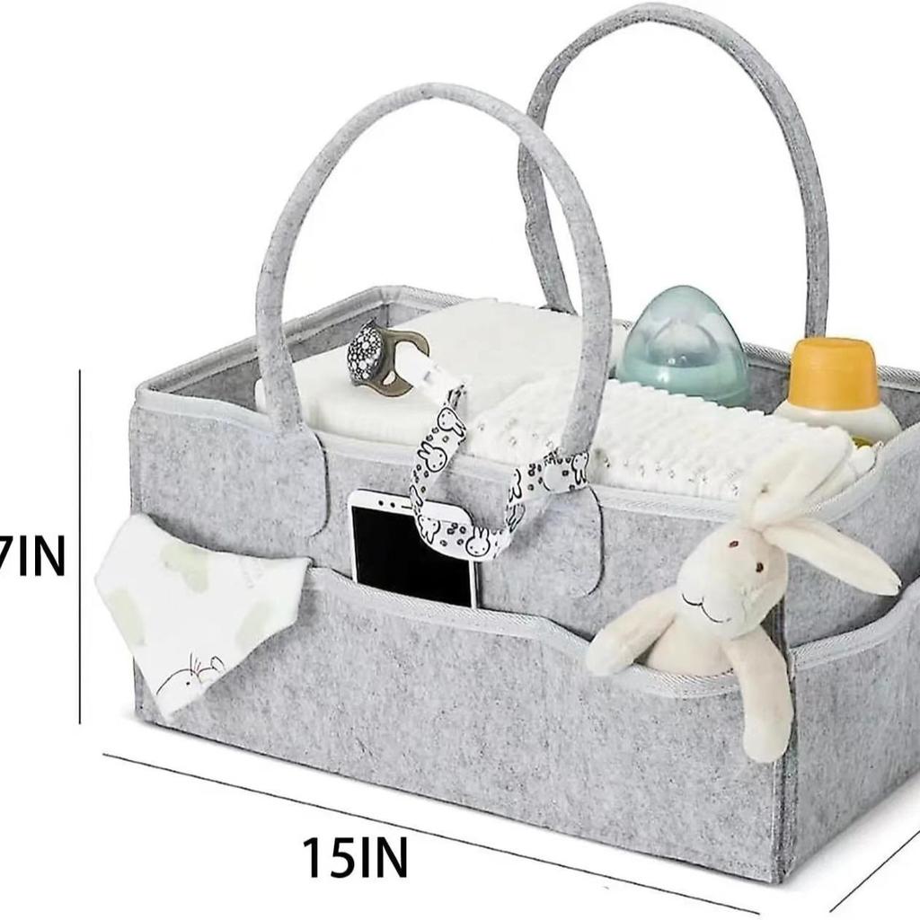 Felt Diaper Wet Bag - Newborn Supplies Organizer with Detachable Mommy Handbag