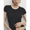 Za2024 Summer New Product Women's Clothes Casual Silm Contrast Color round Neck Shoulder Short Sleeve T-shirt 06808918 250