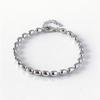 Factory 925 Sterling Silver 4mm Adjustable Beaded Chain Bracelet 18K Gold/Rhodium Plated Trendy Women's Gift