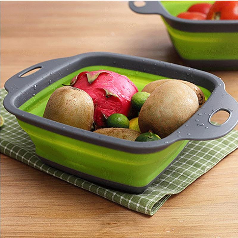 Foldable Retractable Drain Basket, Vegetable Washing Basket, Circular Fruit Tray For Home Living Room, Kitchen Supplies